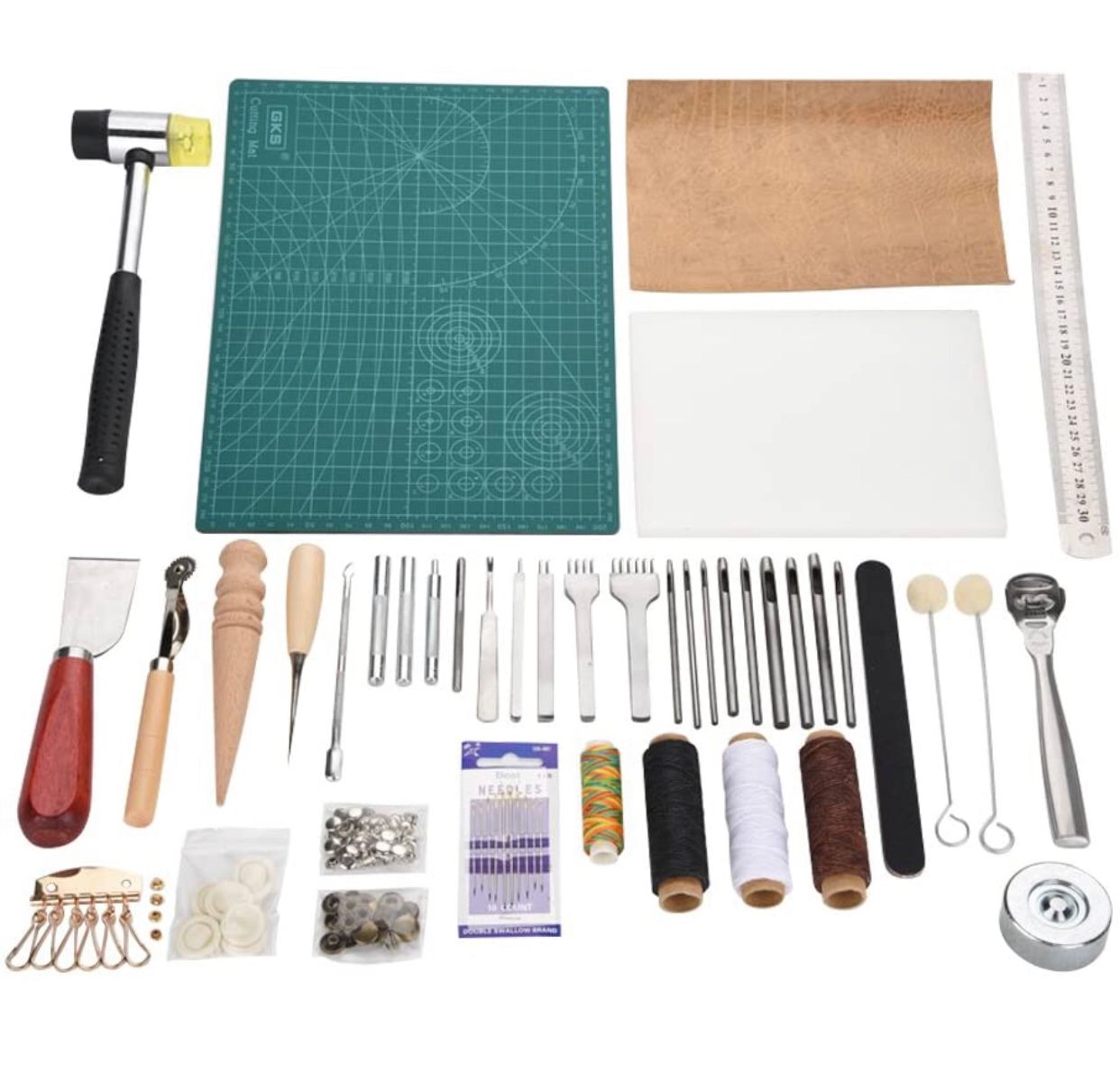  28 Pcs Leathercraft Hand Tools Kit, Upholstery Repair